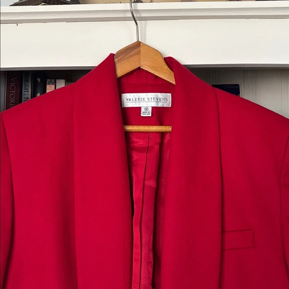 Vintage VALERIE STEVENS Wool & Cashmere Blend Long Boxy Blazer, Size 12 - Picture 7 of 10